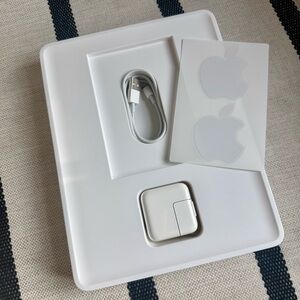 Apple White USB to Lightning Cable, Power Adapter & Logo Stickers NWT